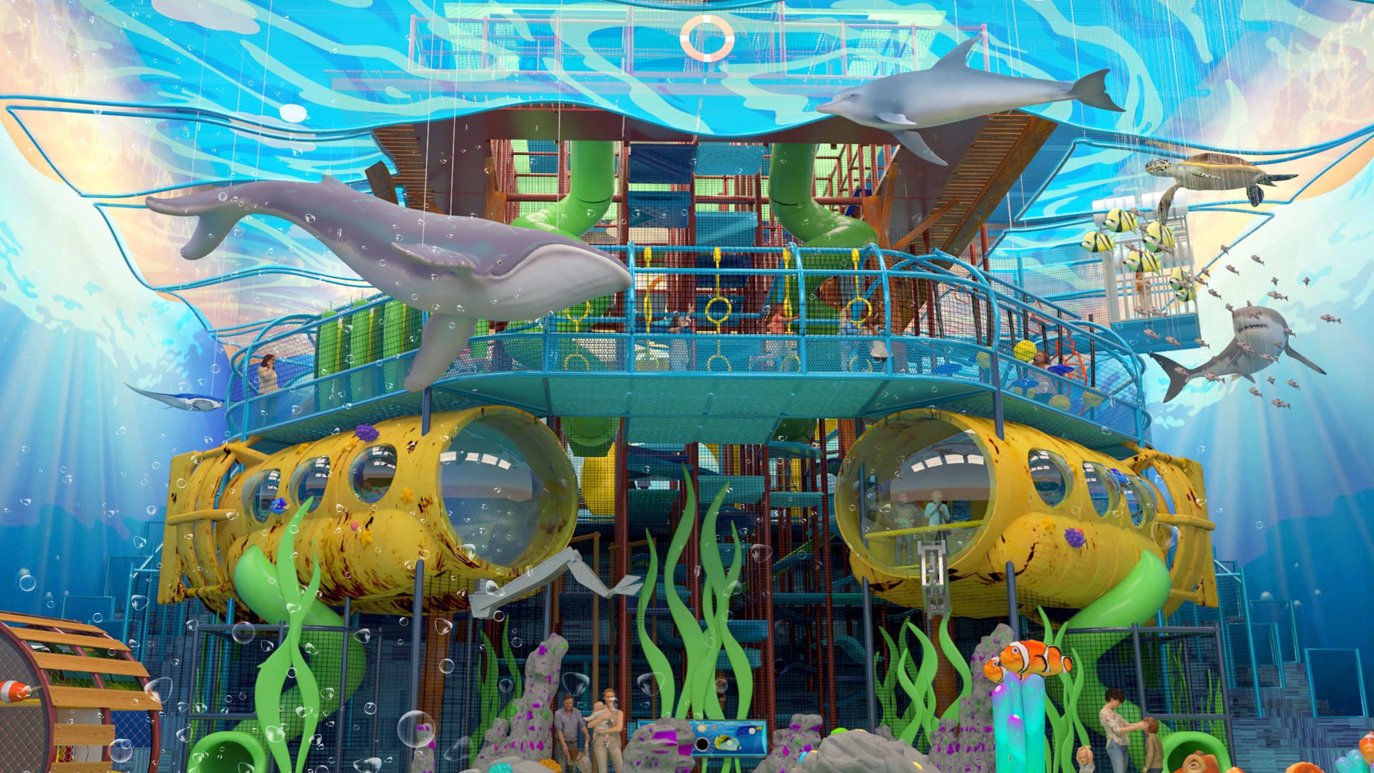 Inside an aquarium